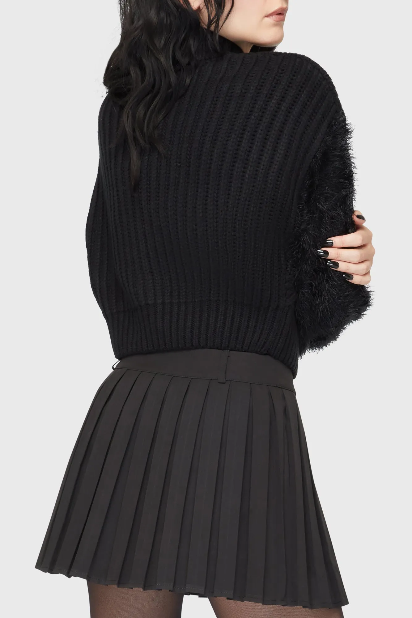 Layered Hem Nightshade's Curse Mini Skirt [BLACK]