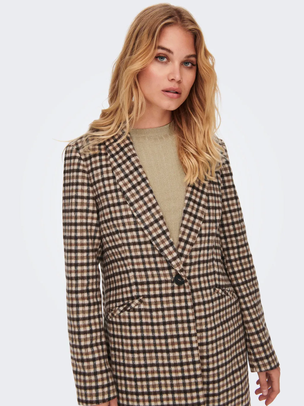 Emma Check Fitted Coat MultiAngleVentilation