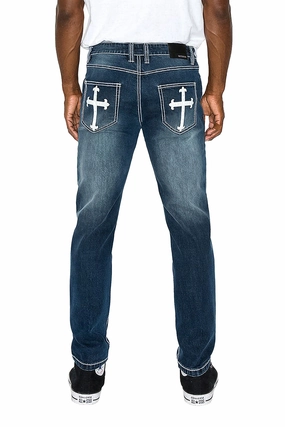 Men's Slim Fit Cross Denim Jeans Timeless Fit Packable Fit