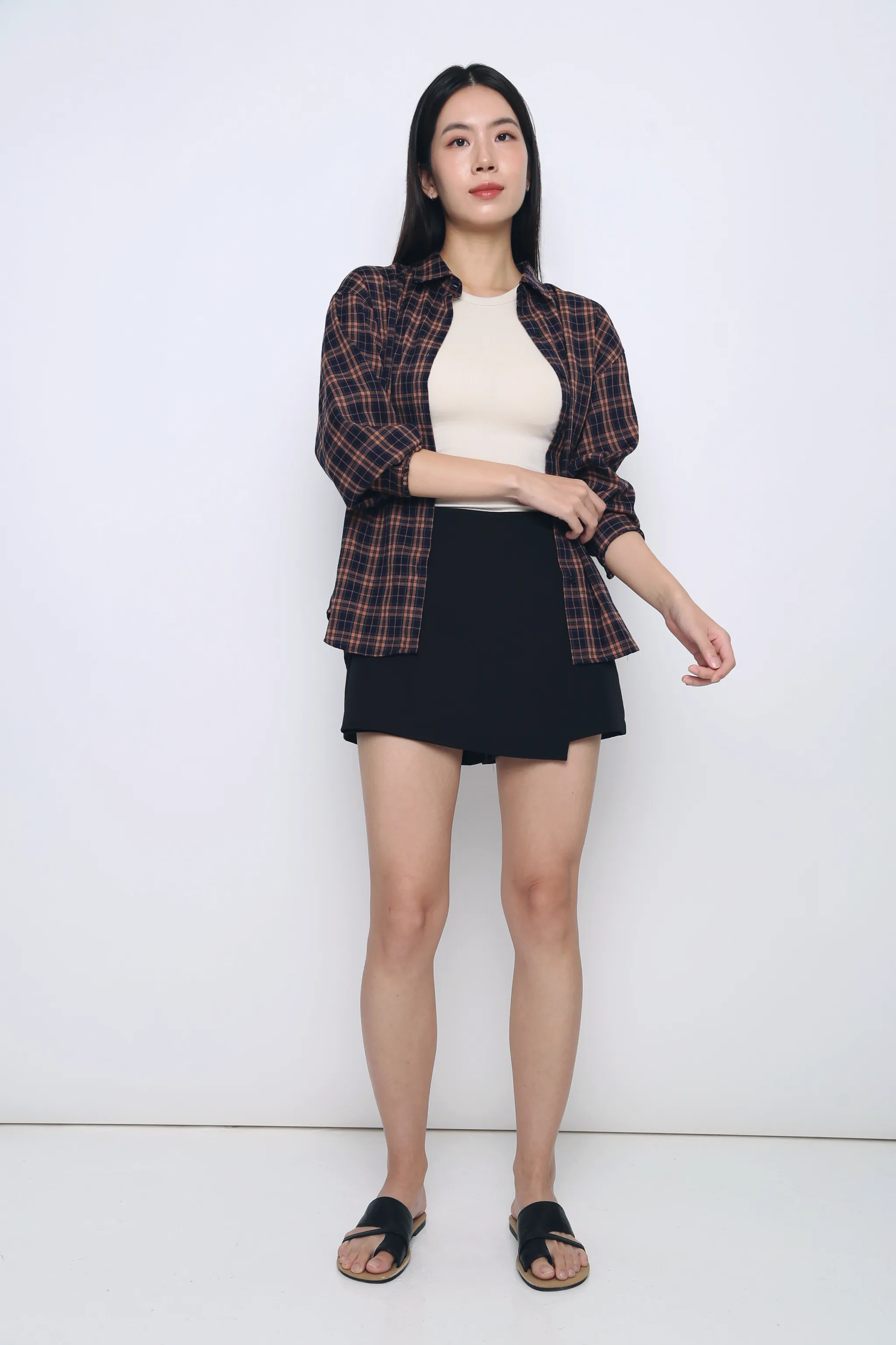 Sustainable Textile Drift Club Gingham Shirt Navy