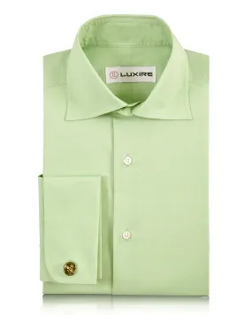 Zip Front Camouflage Style Light Green Pinpoint Oxford Shirt