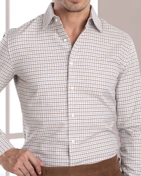 Multi Coloured Tattersall Checks Twill Shirt Tropical theme