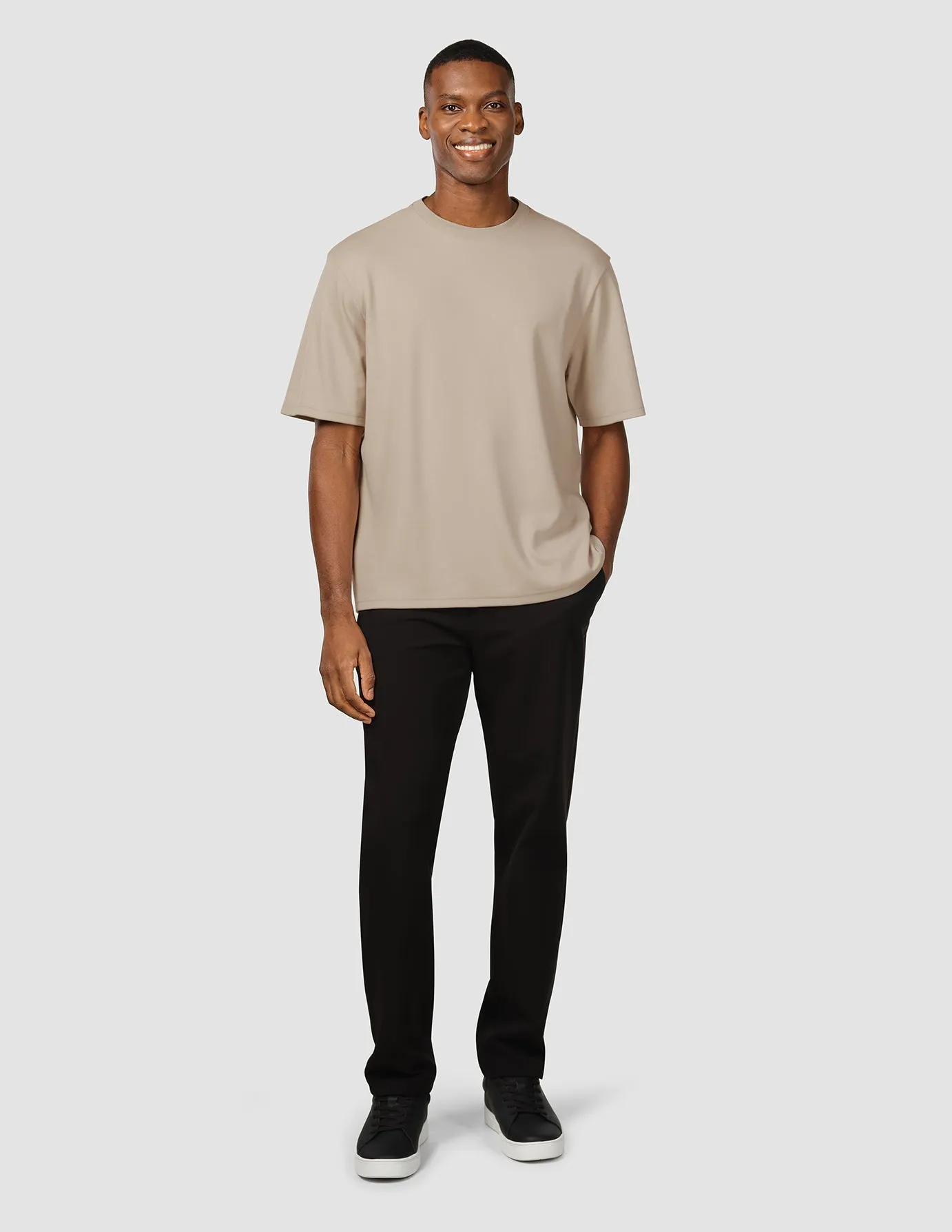 Heavy Box Fit T-shirt Stone Beige MultiPly Fabric