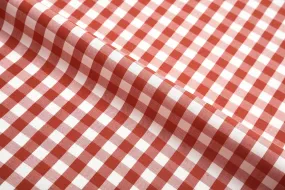 Smooth Cotton Blend Red on White Broad Gingham Checks Shirt