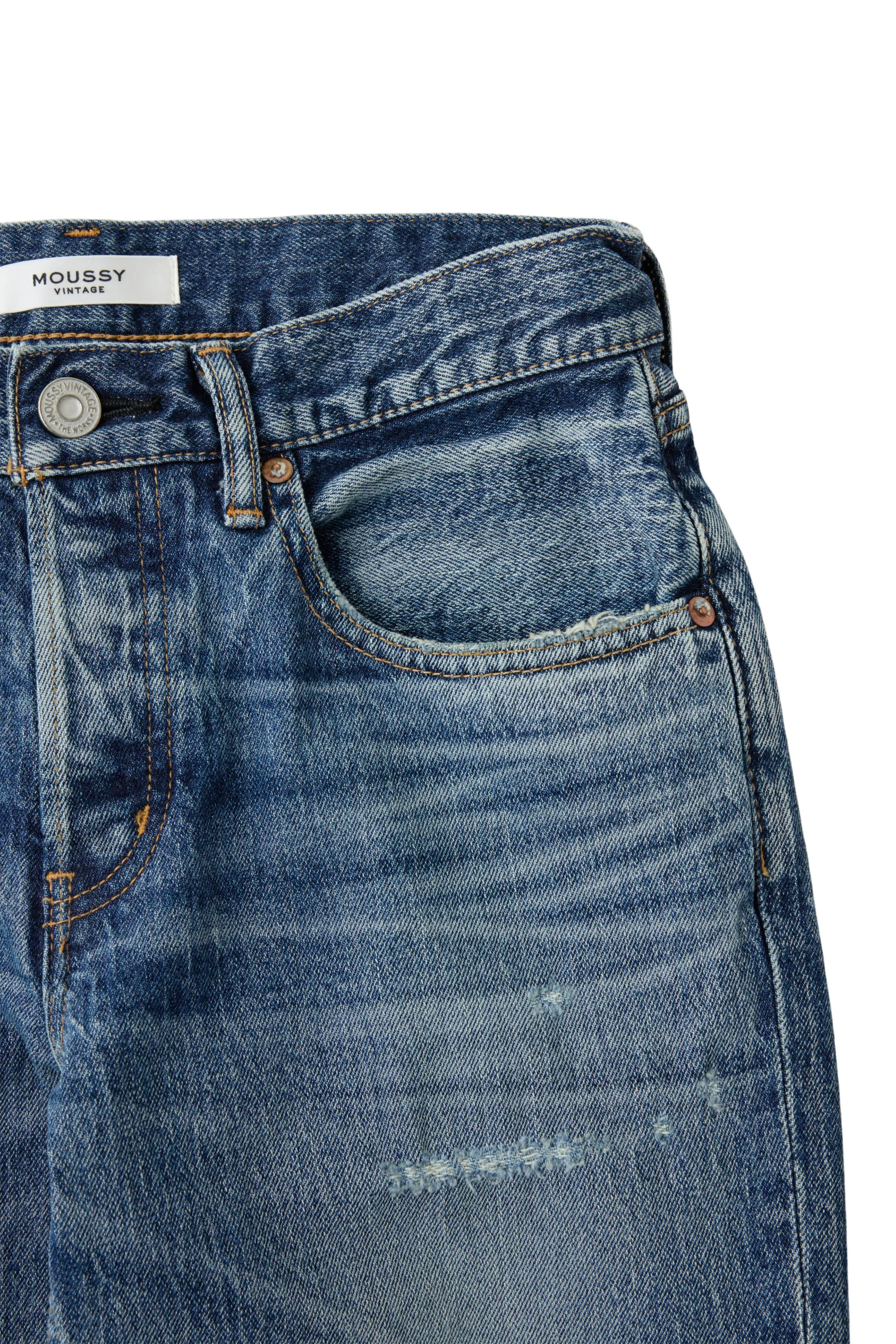 Stylish Choice Smooth Shape Moussy Denim Cedarhurst Straight Jeans in Blue