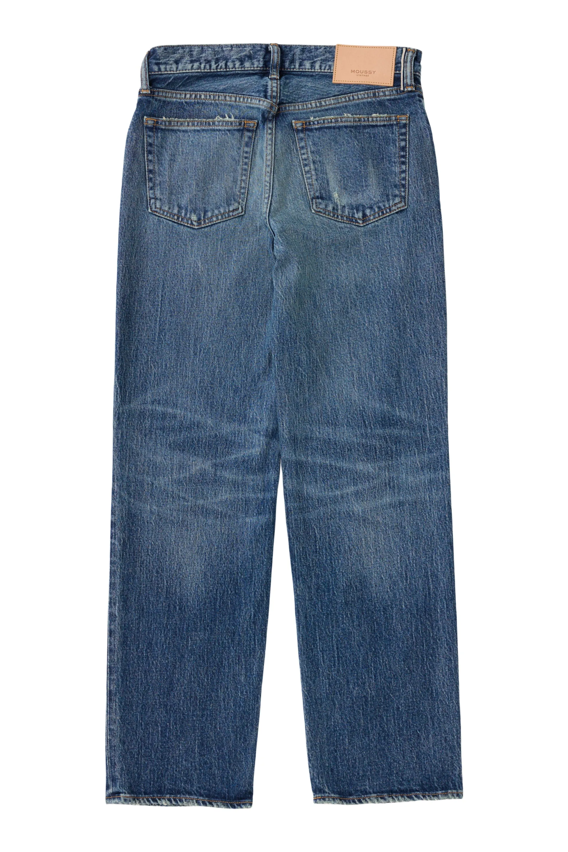 Smart Waistband Moussy Denim Cedarhurst Straight Jeans in Blue