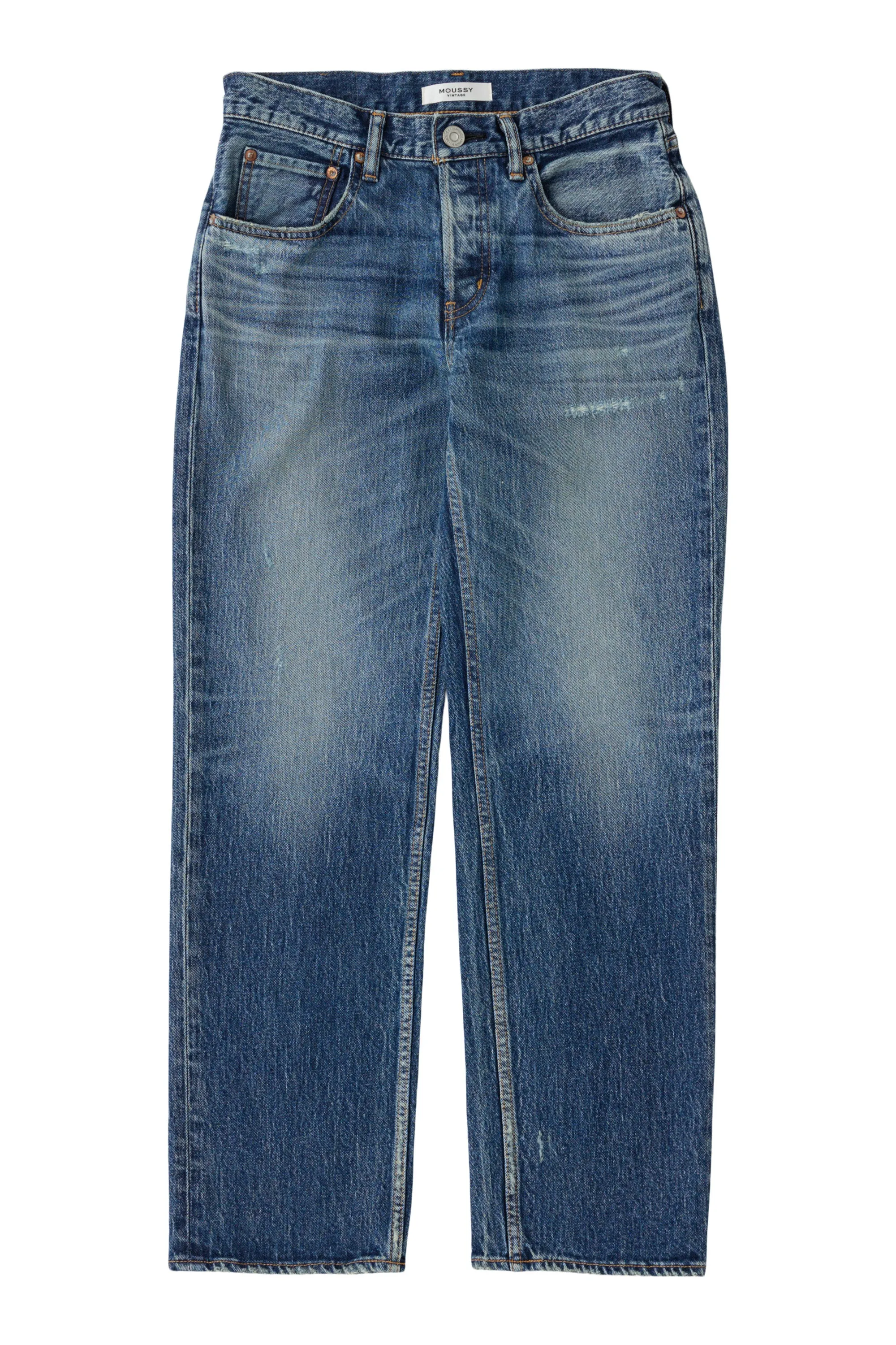 Lightweight Morning Stroll Durable High-Quality Fit Moussy Denim Cedarhurst Straight Jeans in Blue