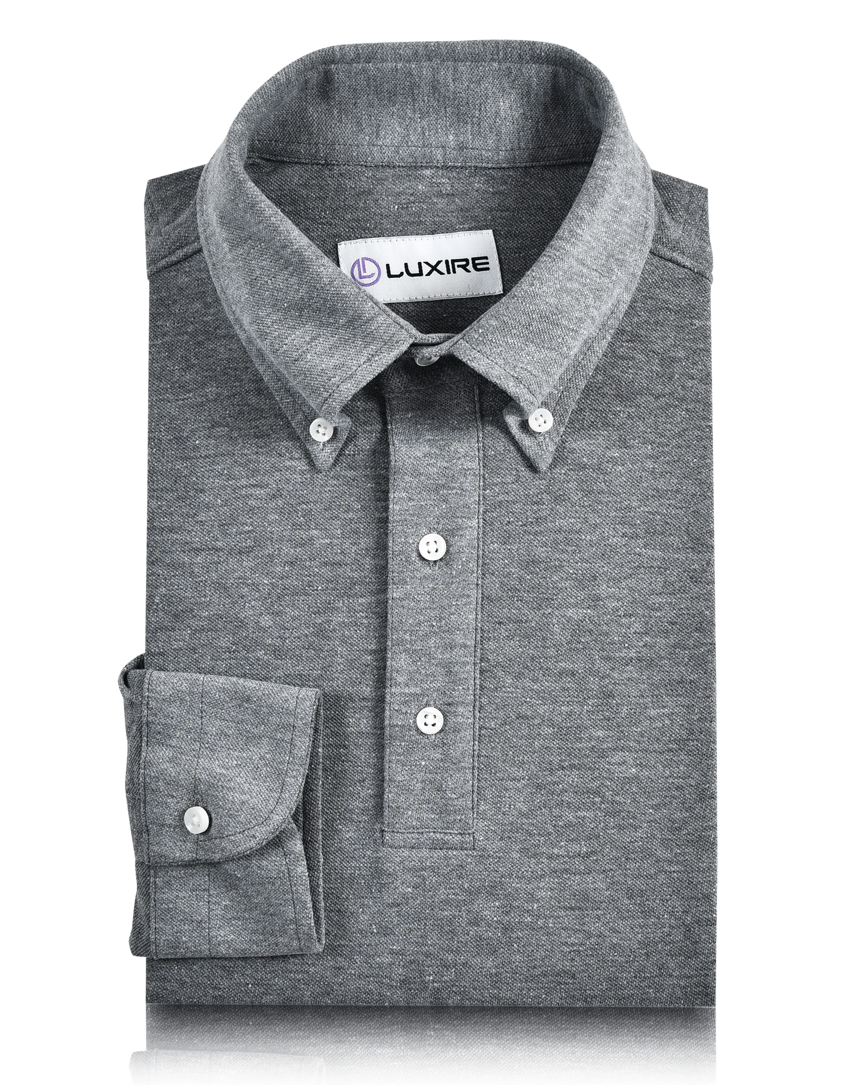 Bamboo Fiber Blend Heather Slate Grey Polo T-Shirt