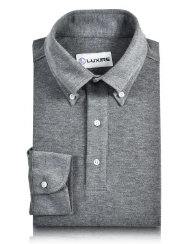 Bamboo Fiber Blend Heather Slate Grey Polo T-Shirt