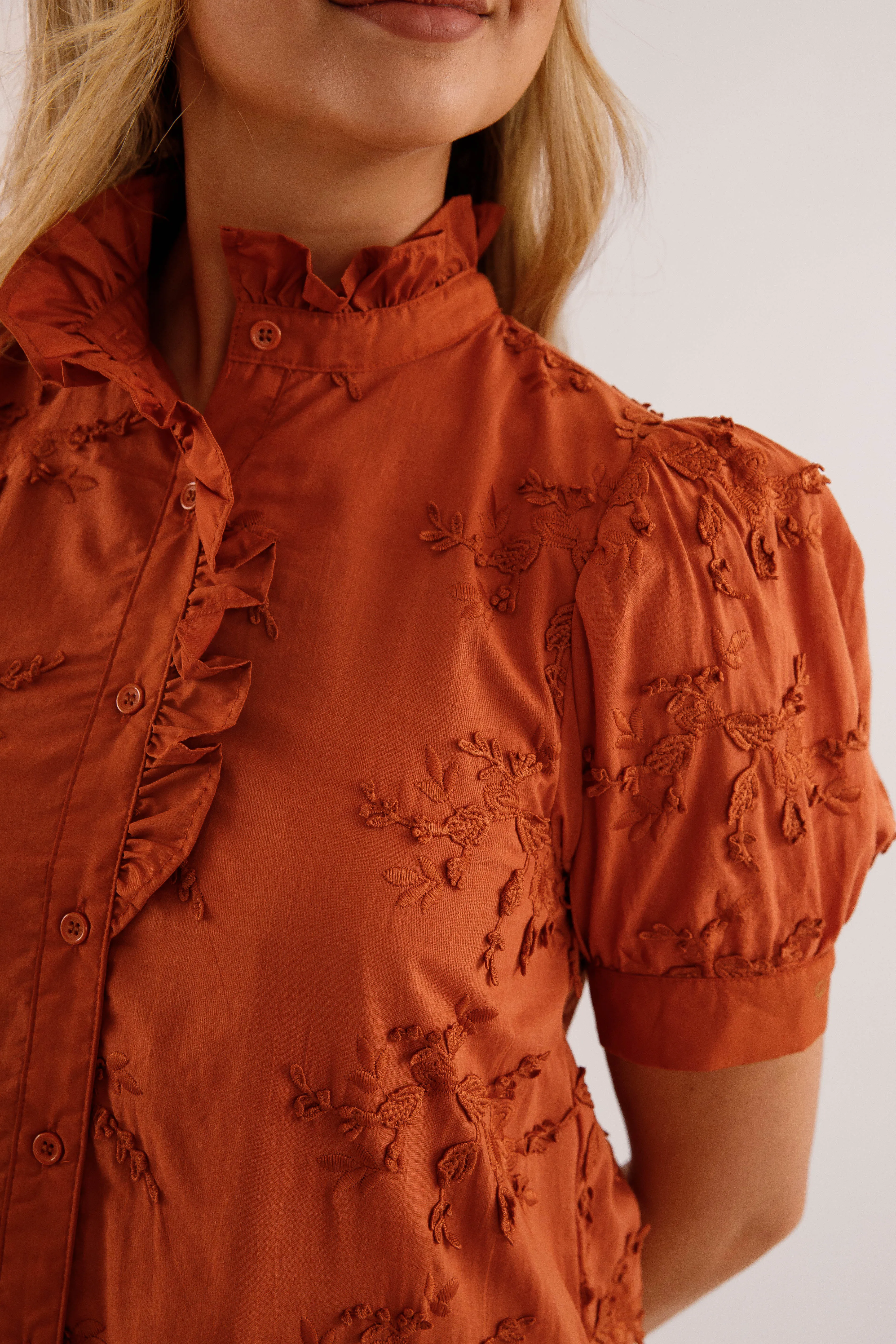 Smooth Look Pure Fabric A Nice Introduction Dress-Rust