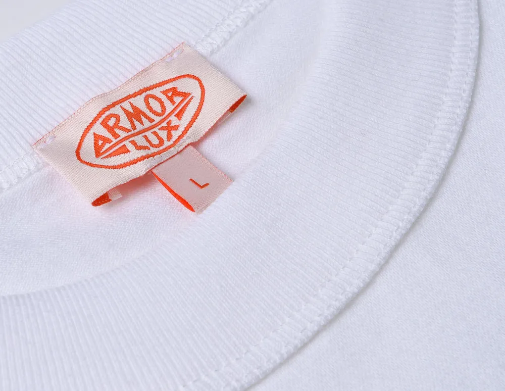 Seasonal Wear Micro Perforated Fabric ARMOR LUX HERITAGE T-SHIRT - WHITE