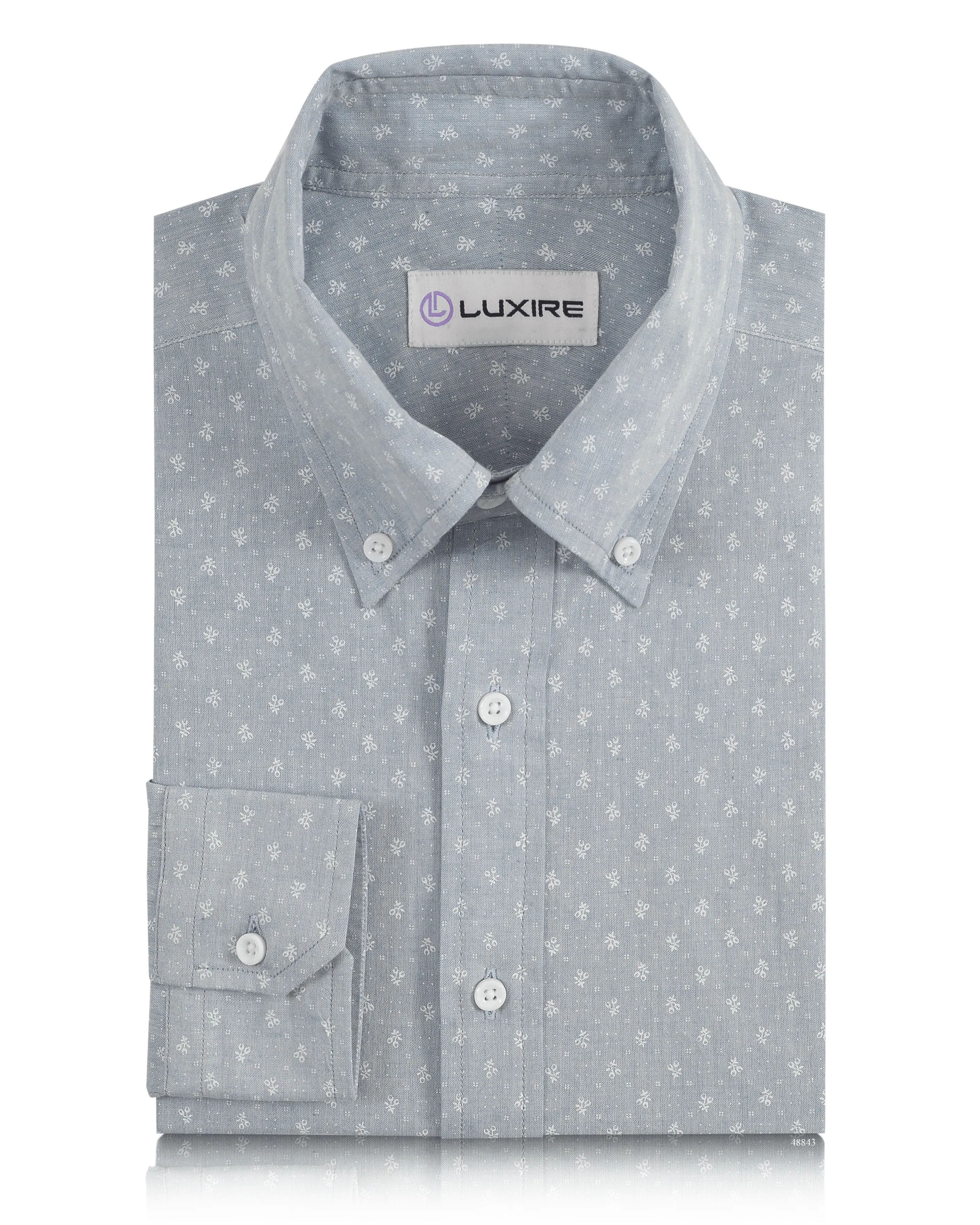 Pale Indigo Printed Wabash Shirt Fashion staples Practical Choice