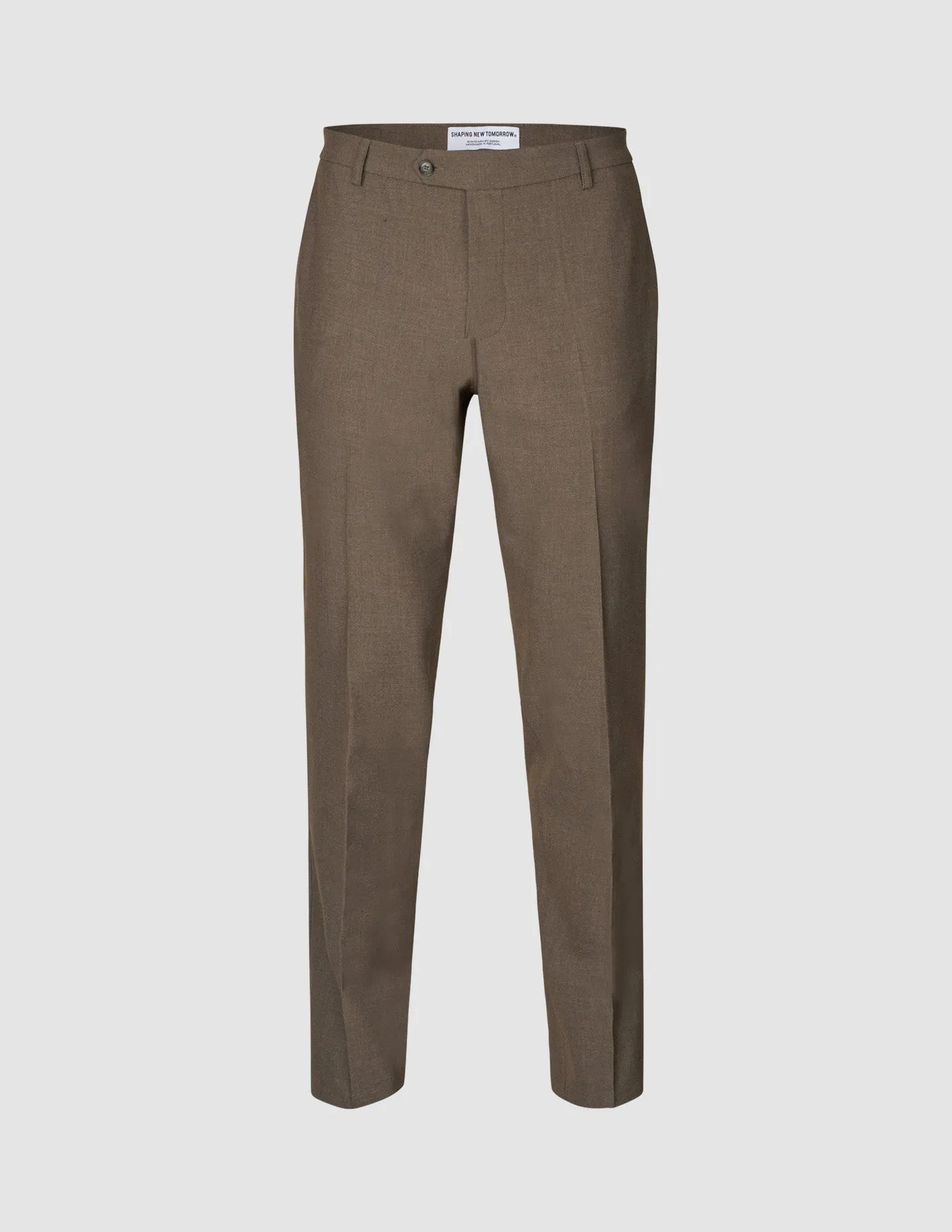 Essential Suit Pants Slim Saddle Brown Melange Layered Wear