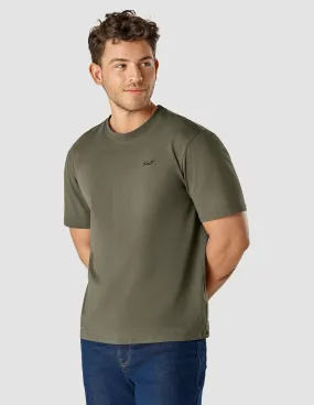 Heathered Fabric Supima T-Shirt Box Fit Legacy Remote Green