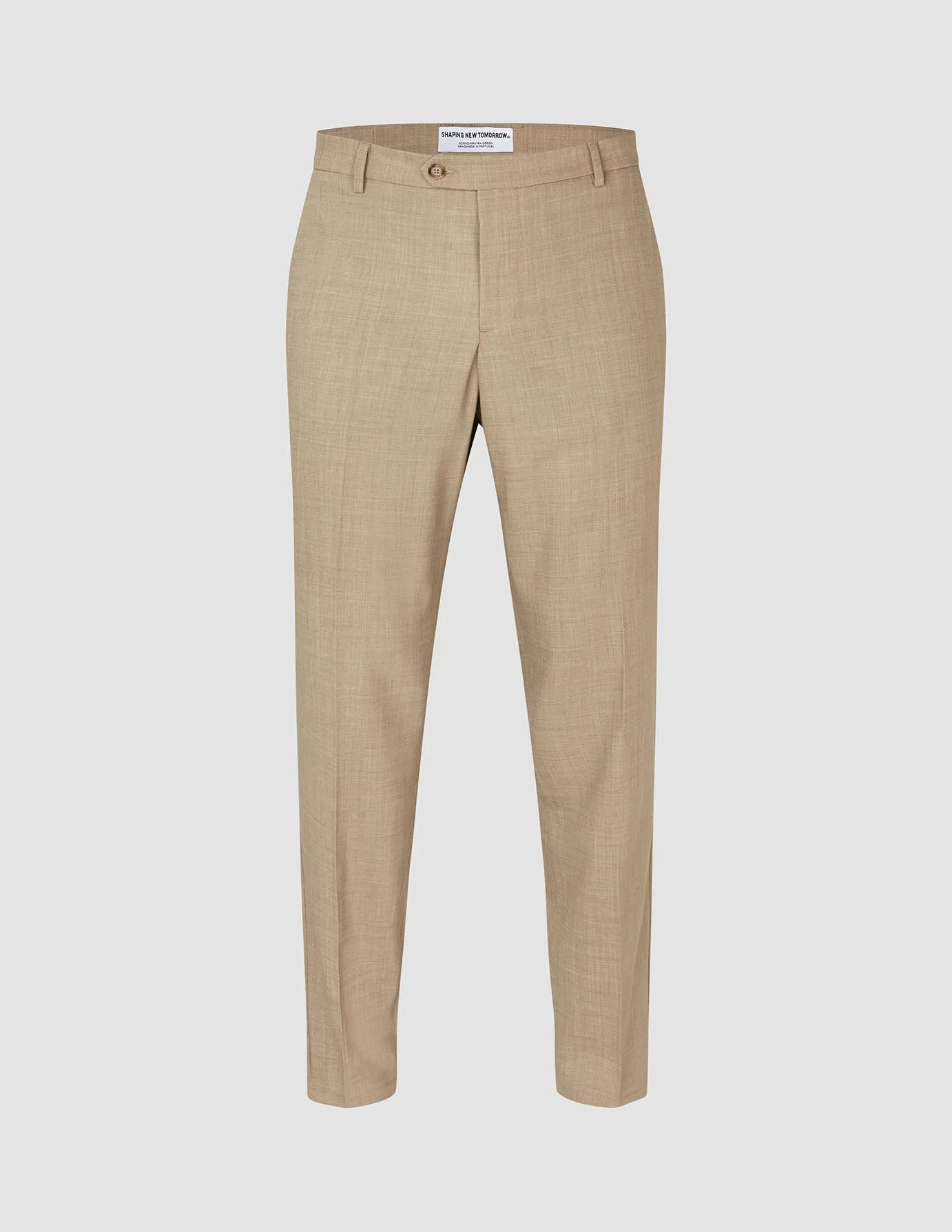 Adjustable loop Comfy Style Tech Wool Suit Pants Regular Sand