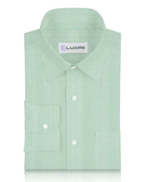 quick dry Green Dress Stripes Linen Shirt