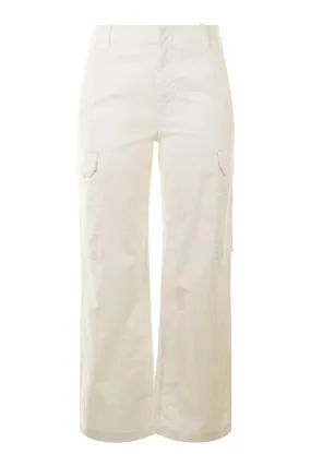 Nili Lotan Leofred Cargo Pants in White Minimalist Fit
