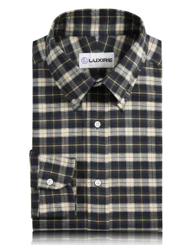 Polished Style Effortless Style Bottle Green Navy Cream Tartan Checks Shirt
