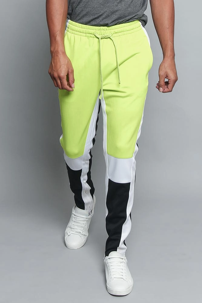 Tri Colored Color Blocked Track Pants UVProtection All Time Use