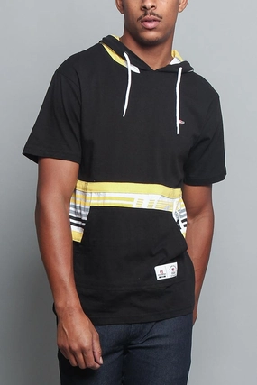 Versatile Shirt Tactile Soft Texture Tri Colored Hooded T-Shirt