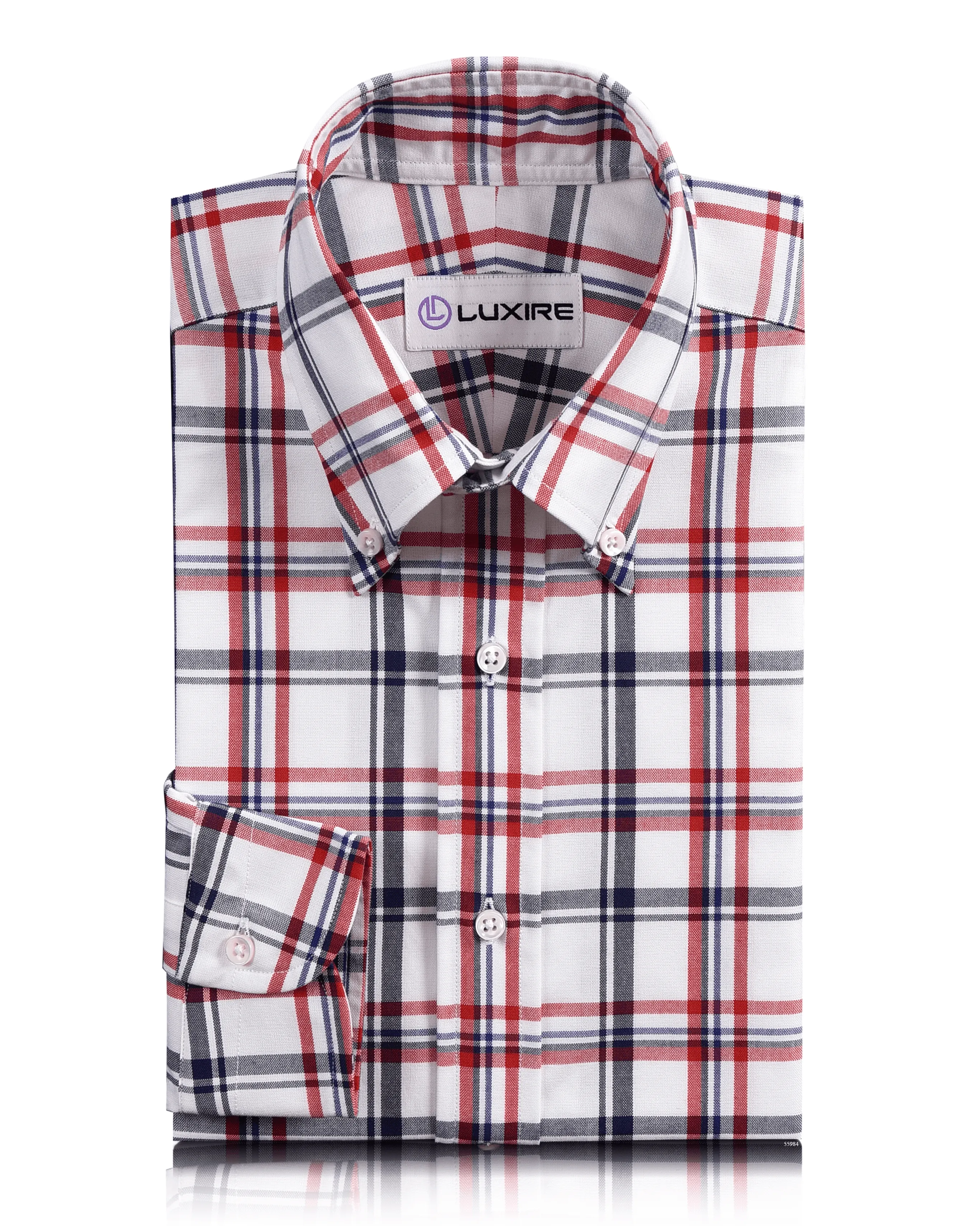 Classic Red Navy White Checks Oxford Shirt Year-Round Favorite Urban Style