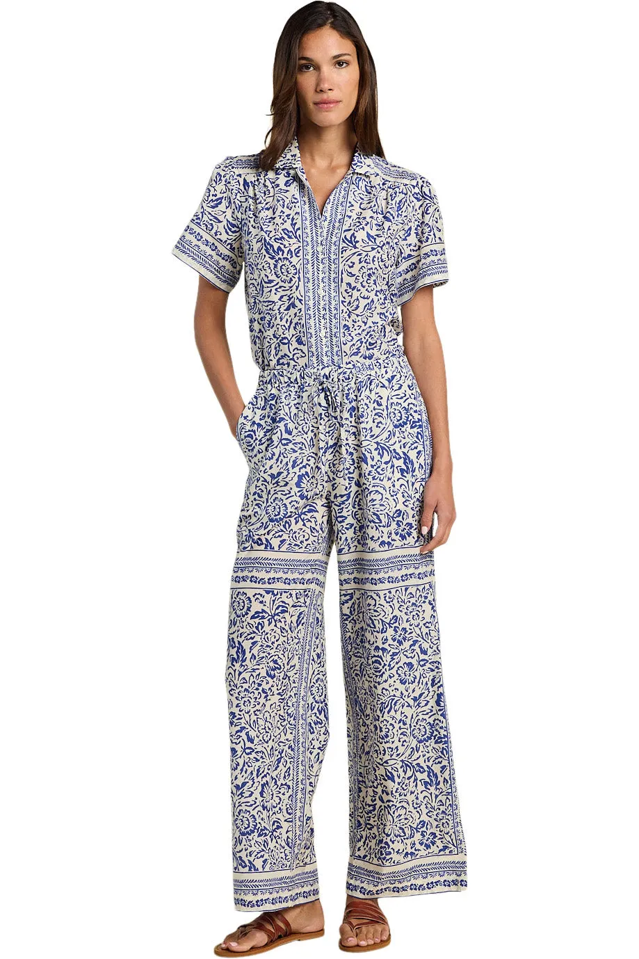 Trovata Birds of Paradis Vera Pants in Hydra Border Performance Fit