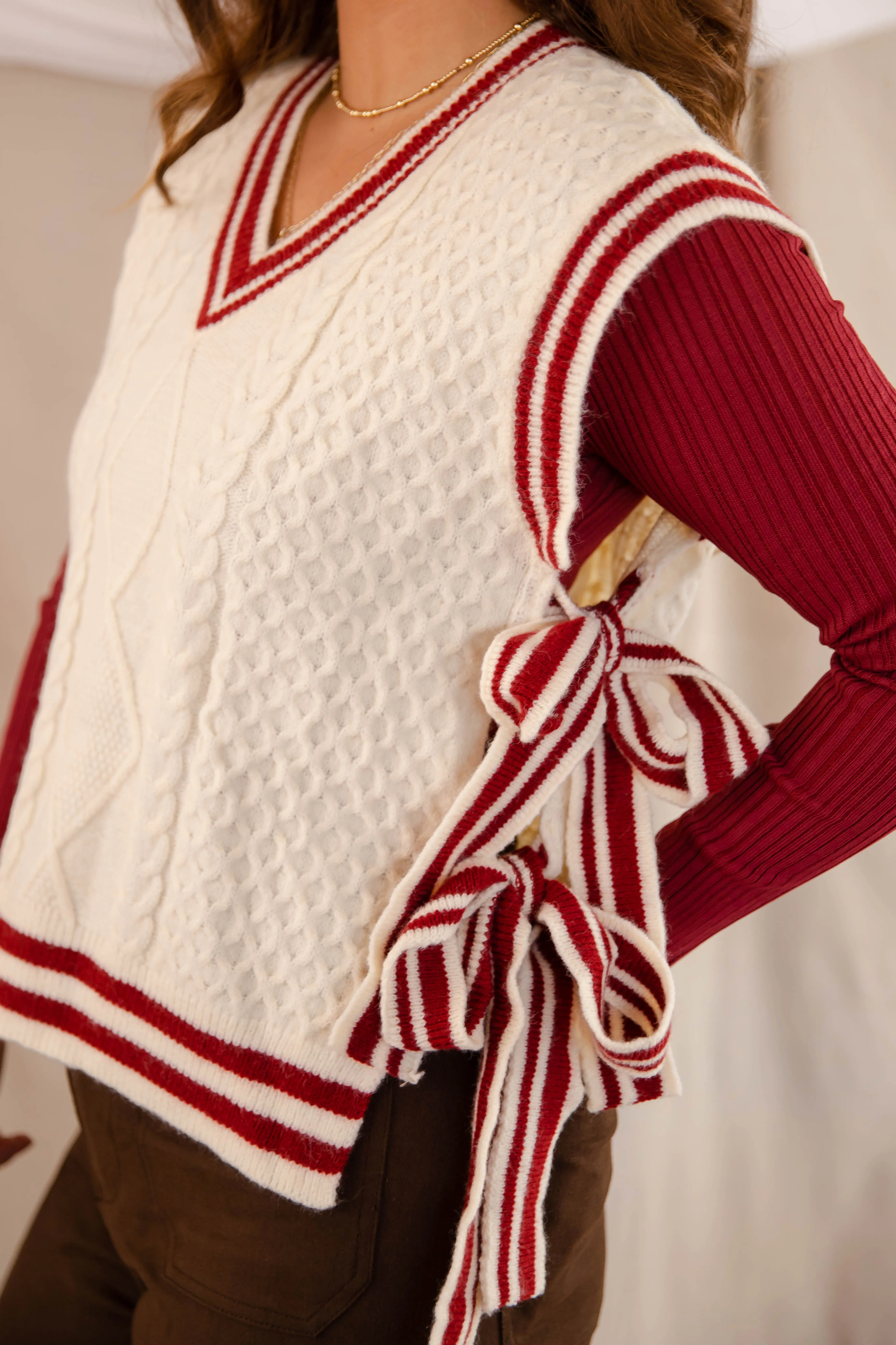 Truth Or Dare Sweater Vest-Brick Stylish Design