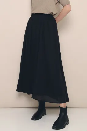 Hathaway Airy Maxi Skirt Black Comfy Look