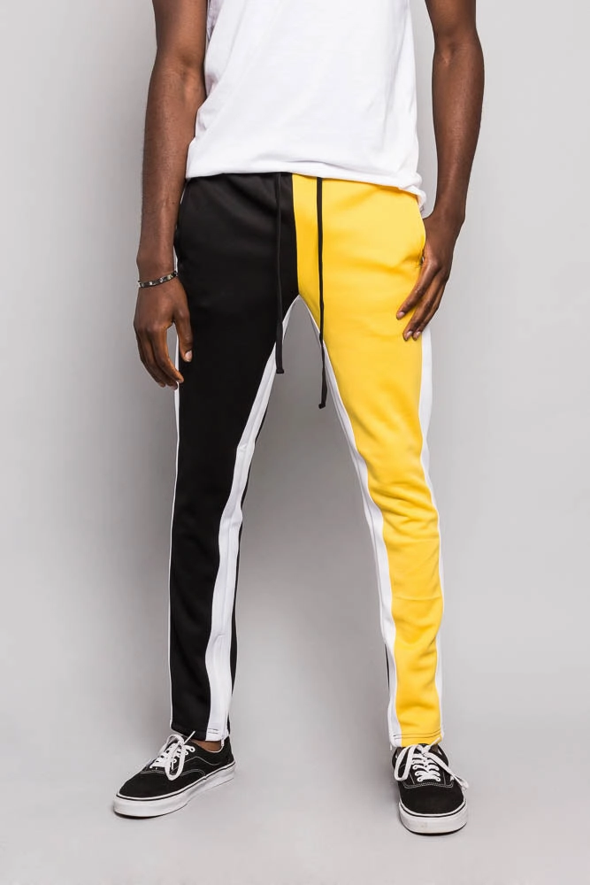 Flexibility Fit Water Resistant Two Tone Color Blocked Track Pants
