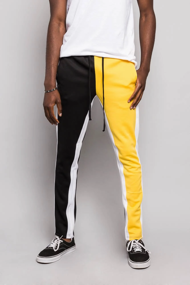 Slim Shape Two Tone Color Blocked Track Pants