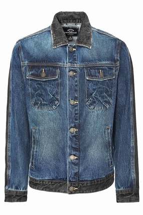 Weekend Ready Look Two Tone Trucker Denim Jacket