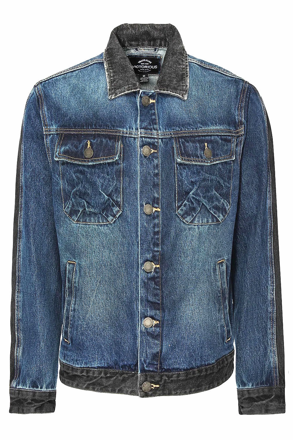 Two Tone Trucker Denim Jacket Heat Guard Heavyweight Fabric