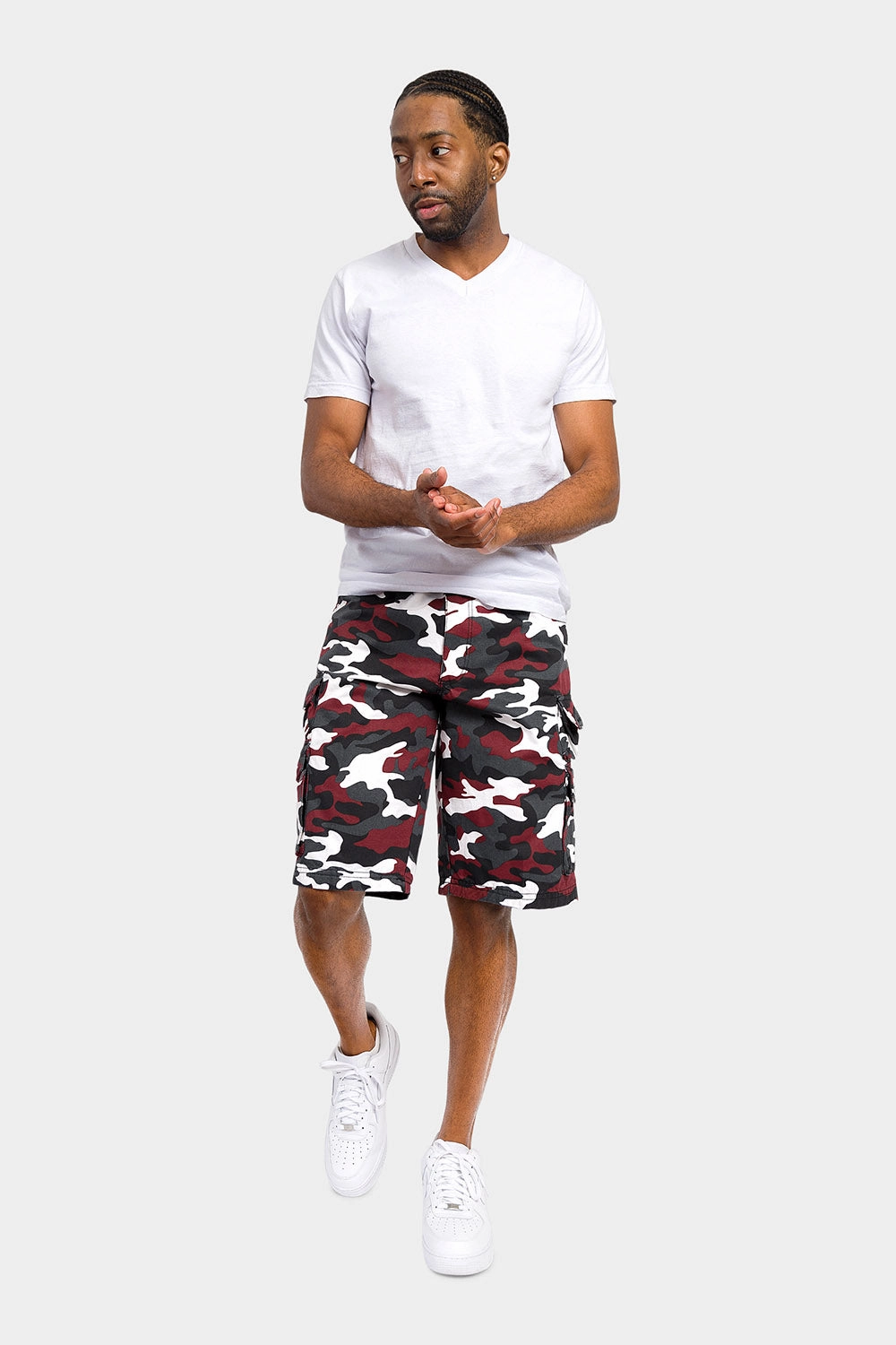snag resistant Elastic waist Essential Camo Relaxed Fit Chino Cargo Shorts