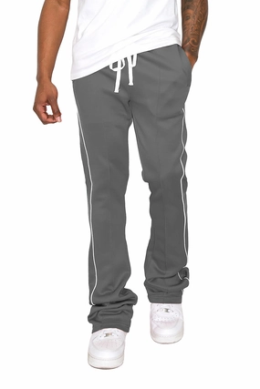 Men's Essential Solid Stacked Fit Flared Track Pants Soft Design