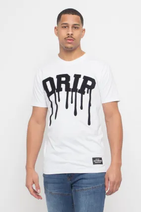 Elasticized Waistband Reinforced Seam Technique Chenille Patch Drip T-Shirt