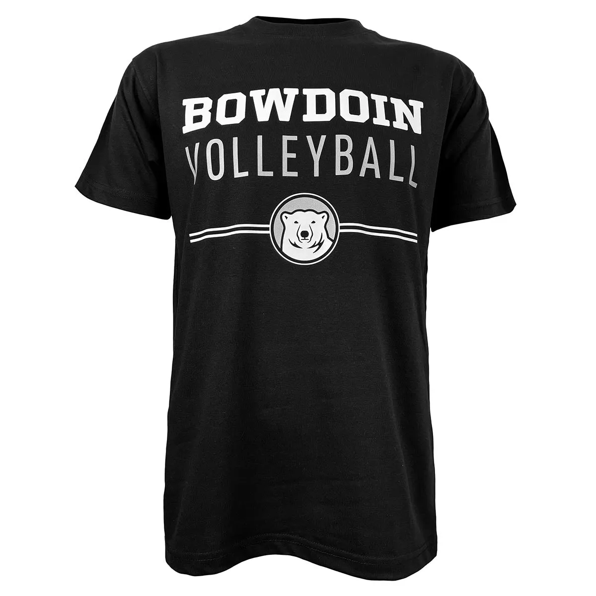 Bowdoin Volleyball Sustainable Tee from MV Sport Non Irritating Tags