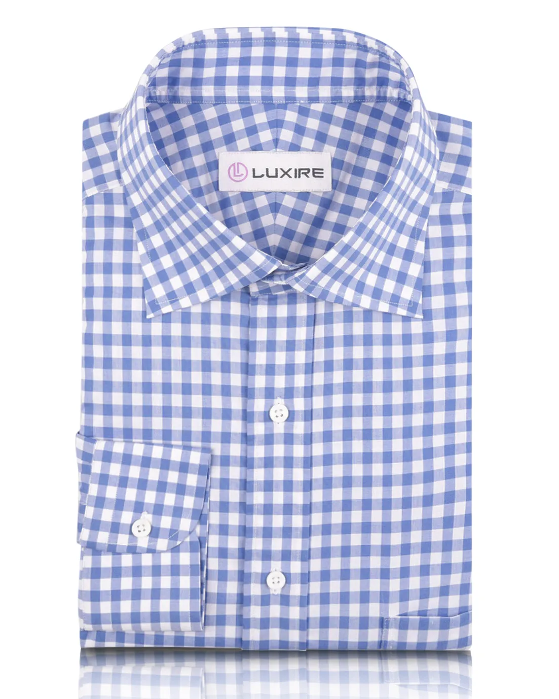 Ultramarine Light Blue Checks on White Timeless Piece hypoallergenic material