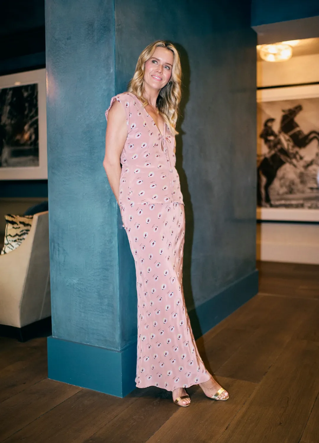 Fitted Shirt Hybrid Fabric Blend MASON by MASON'S DAUGHTER | Esme Top, Rose Oyster Printed Silk Crepe de Chine