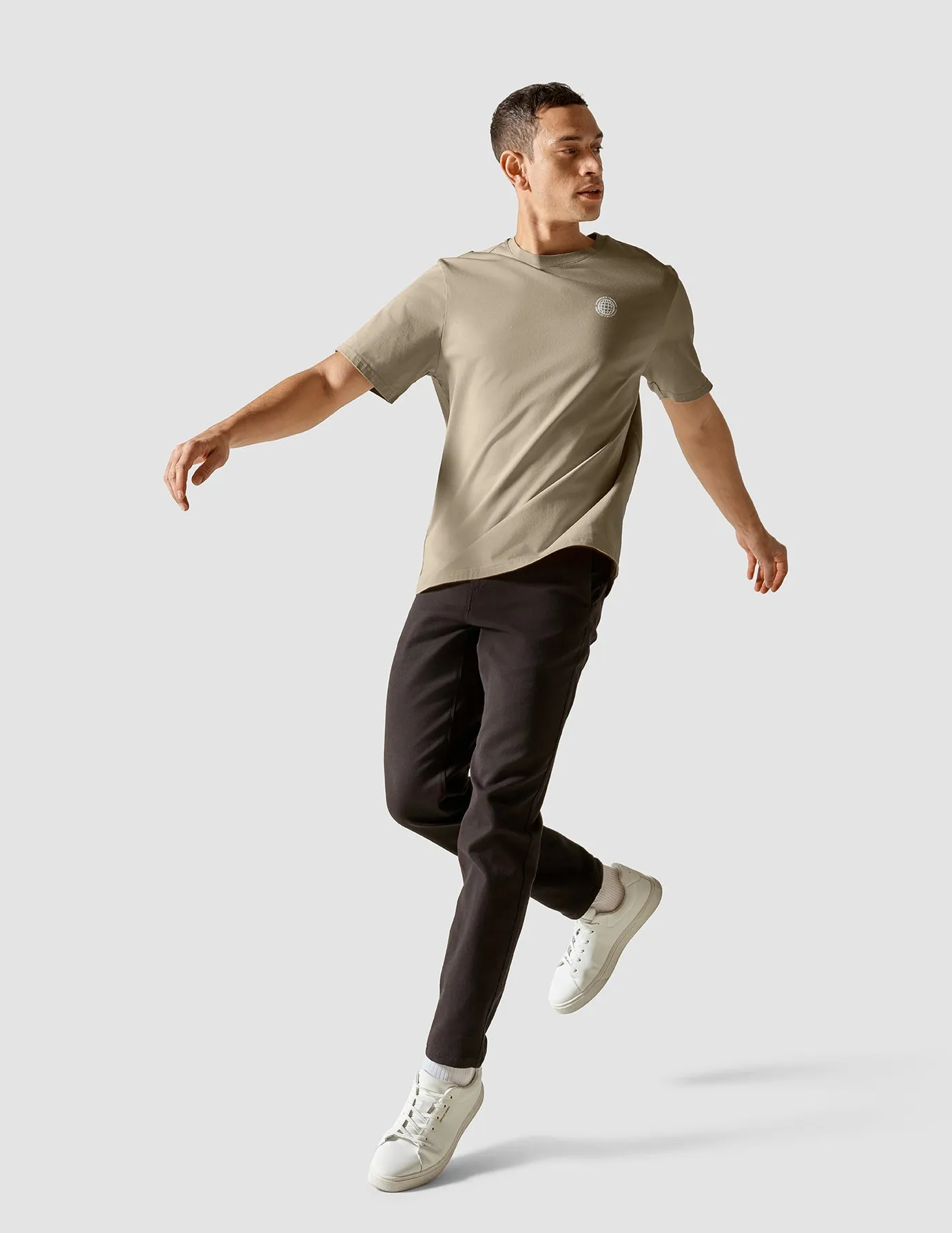 Soft Layer Supima T-shirt Box Fit Globe Sahara