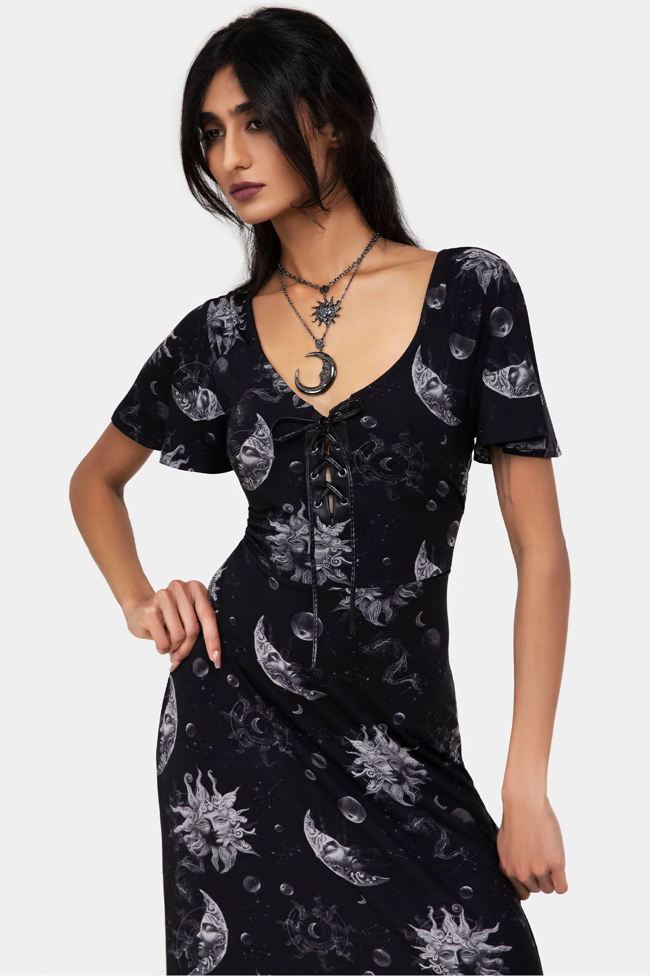 Umbral Dress Balloon-Sleeve