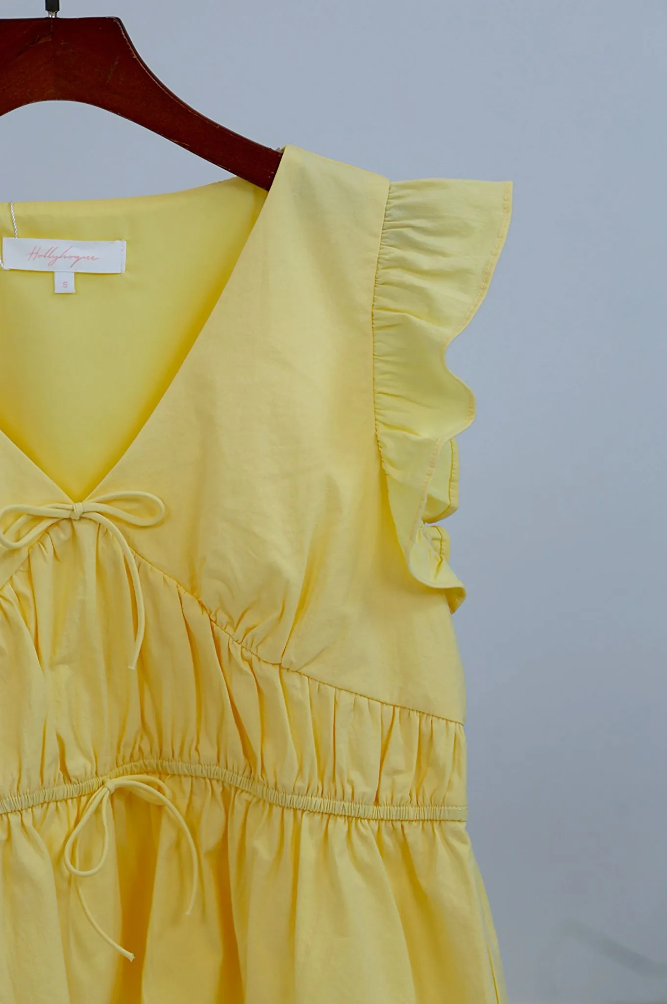 Zero Waste Production Label Una Flutter Sleeves Top Yellow