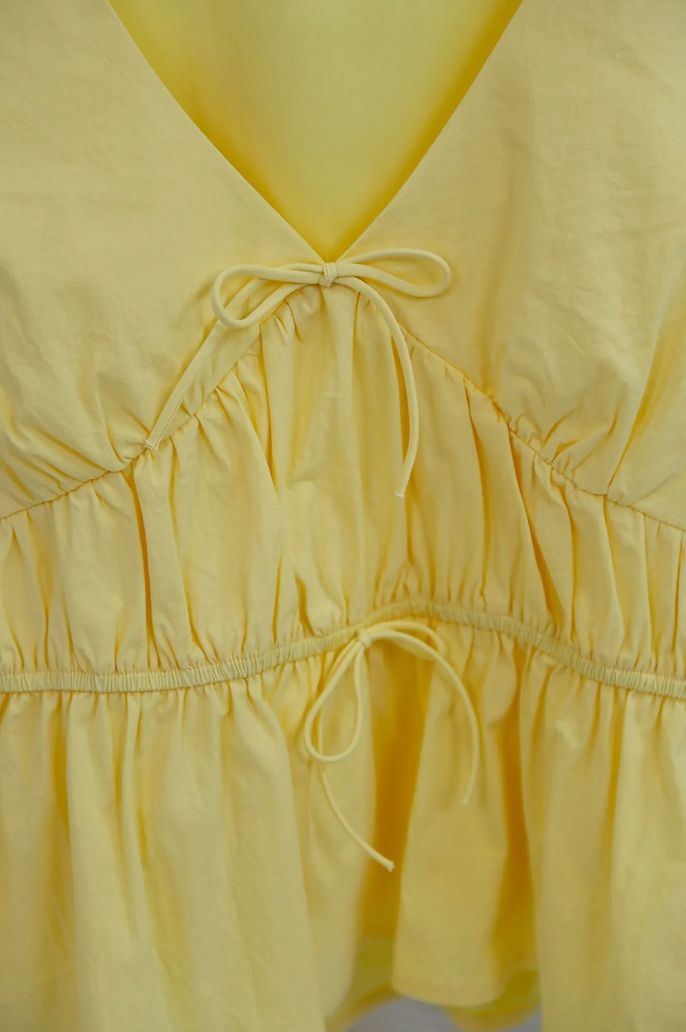 FrictionFreeNeckline Una Flutter Sleeves Top Yellow