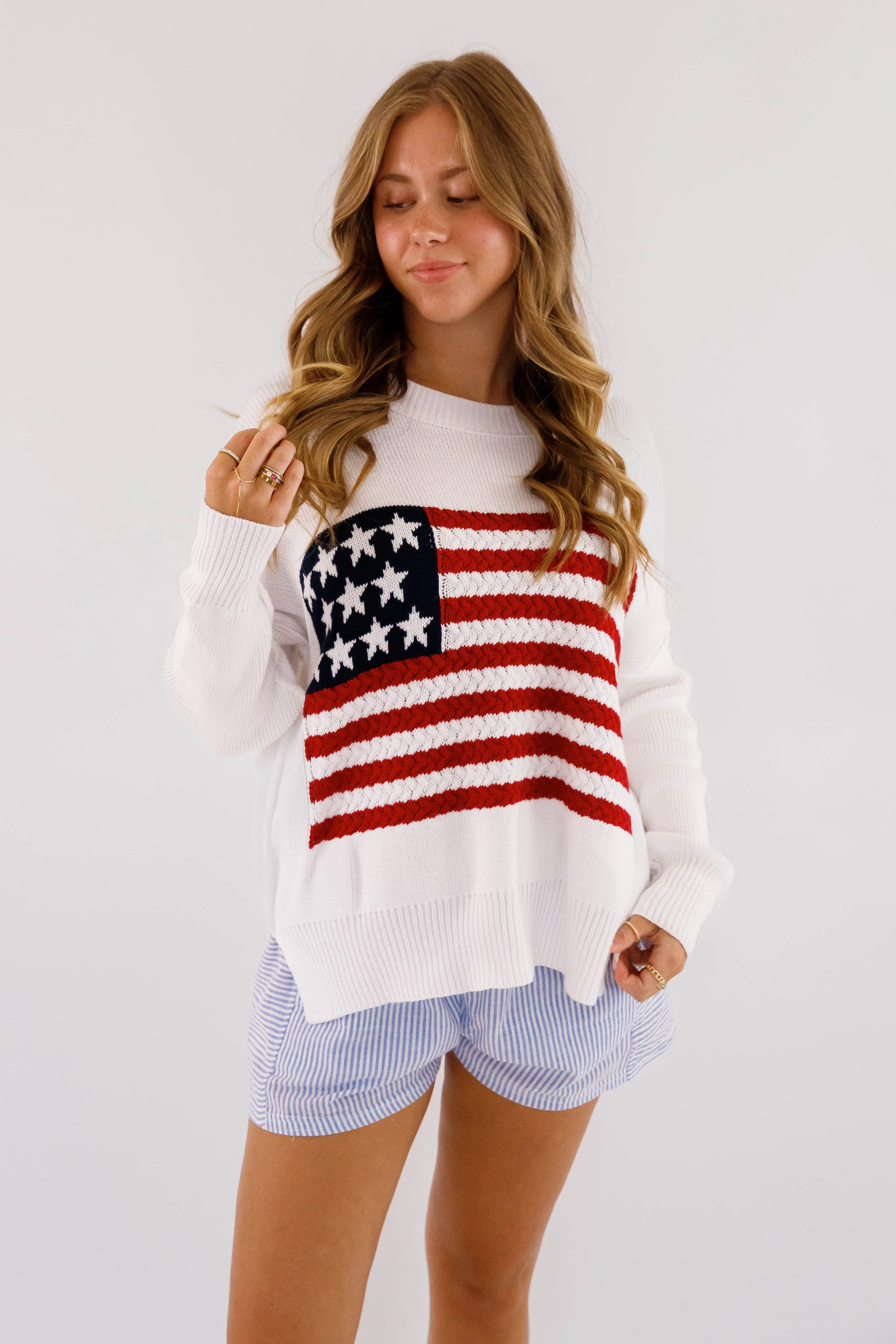 Perfect Layer Fade Resistant Dye Under The Stars Sweater-White