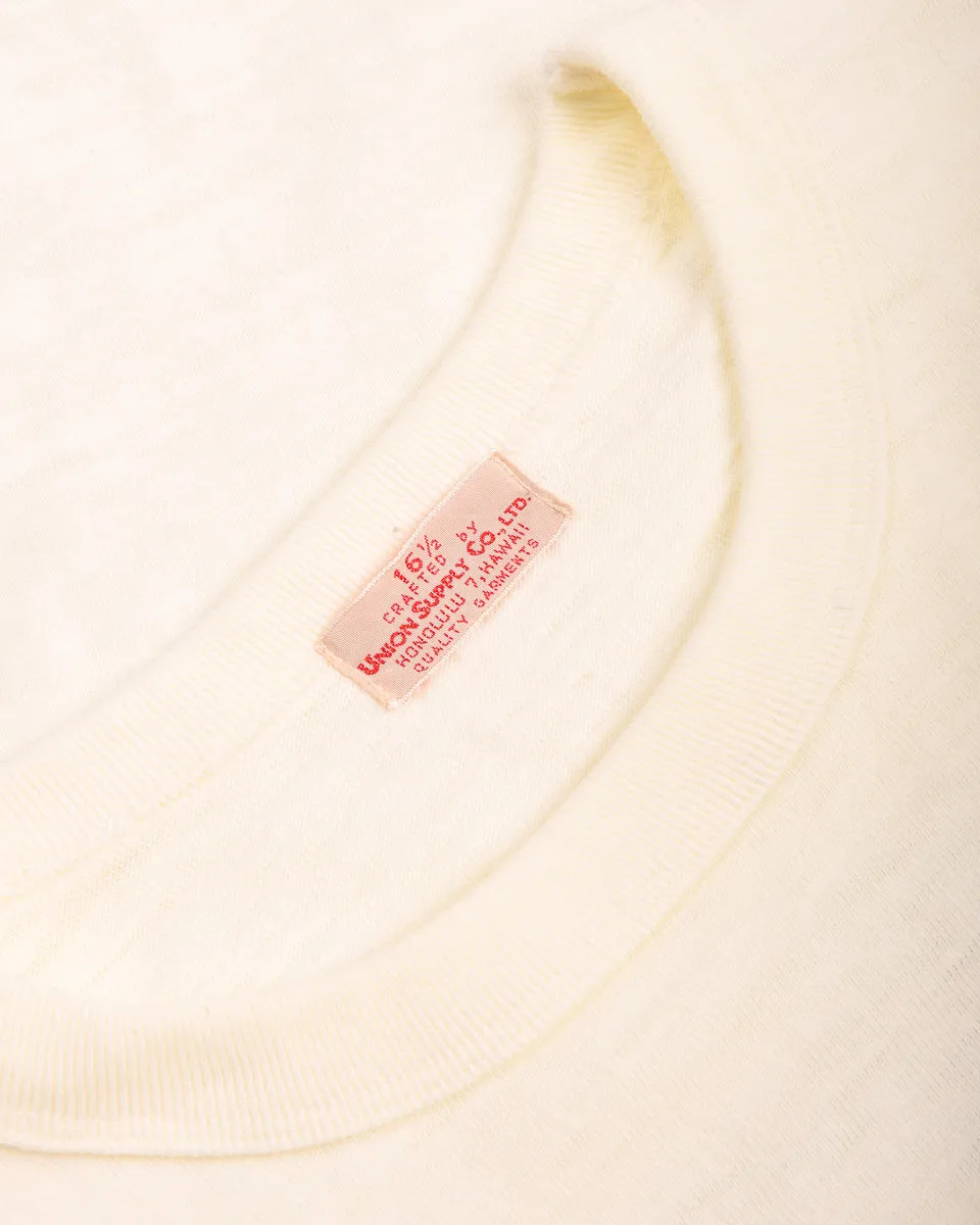 Long sleeved warmth DropShoulderDesign UNION SUPPLY LOGO TEE - OFF WHITE