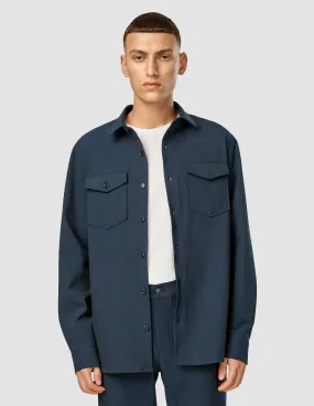 Relaxed Comfort Essential Overshirt Navy Melange