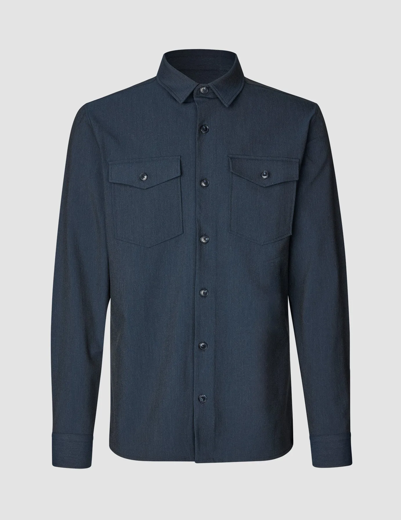 Classic Look Essential Overshirt Navy Melange