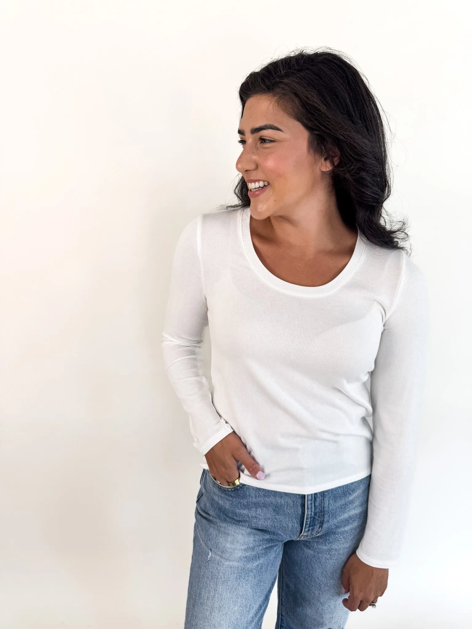 Lauren Long Sleeve- White Plateau area