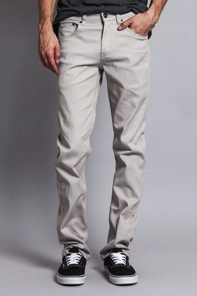 Men's Slim Fit Colored Jeans (Grey) Full Motion Hypoallergenic fabric