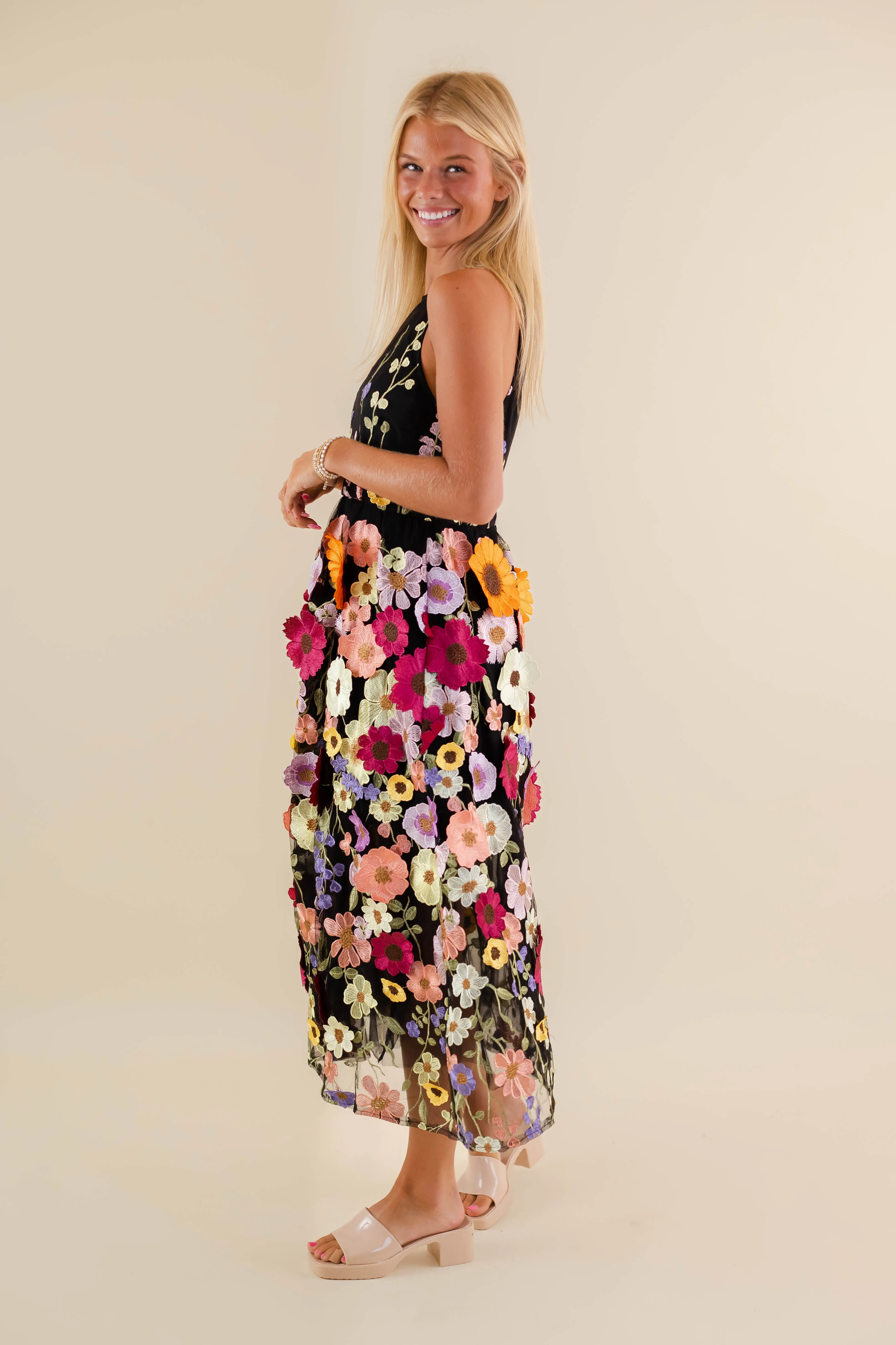 Classic Look Unlike Any Other Love Midi Dress-Black