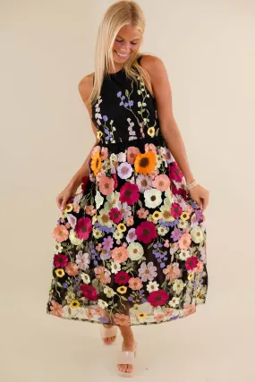 Unlike Any Other Love Midi Dress-Black Lower Hem Quick Match